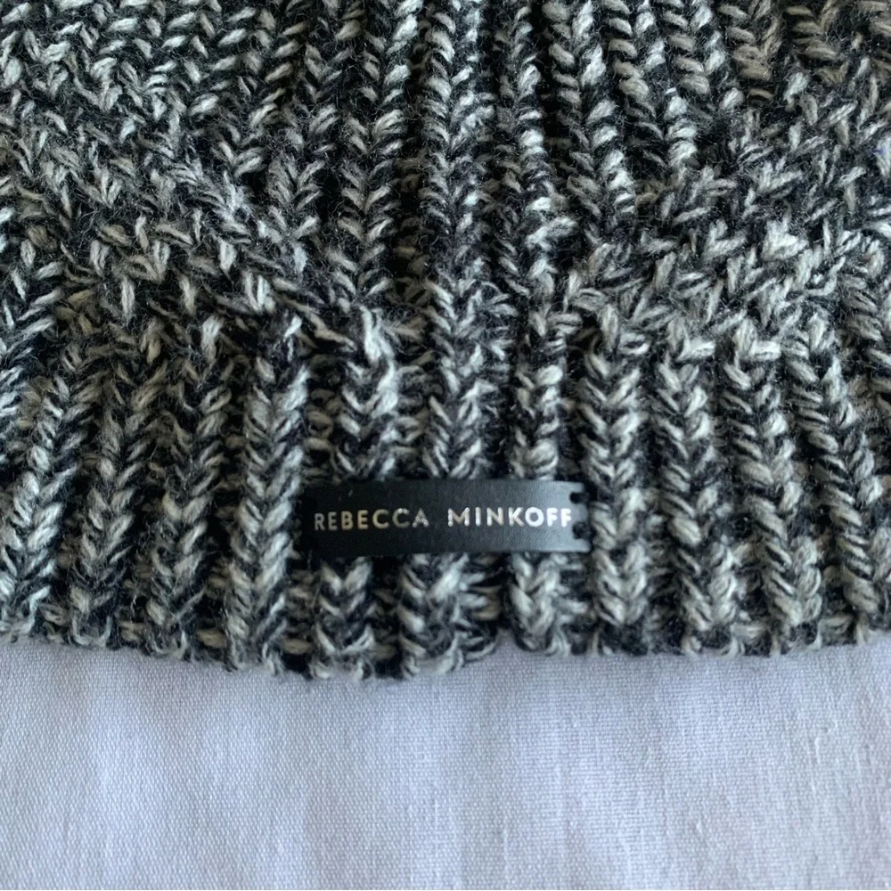 Rebecca Minkoff Beanie Hat Knit Marled Pom Pom Winter Warm Cozy Fireside Outdoor